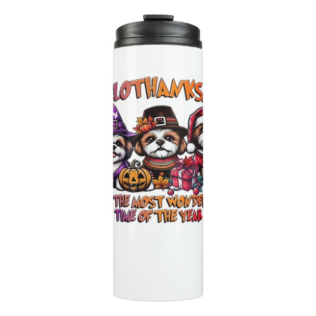 Bouteilles Isothermes Shih Tzu Halloween Thanksgiving Noël Classique (Devant)