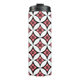 Bouteilles Isothermes Shippo avec Motif Fleur, noir, blanc et rose