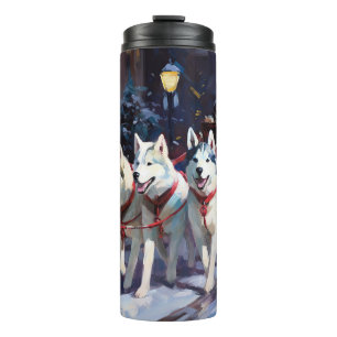 Bouteilles Isothermes Siberian Husky Saison des Fêtes de Noël