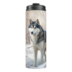 Bouteilles Isothermes Sibérien Husky Laisser Neige Noël