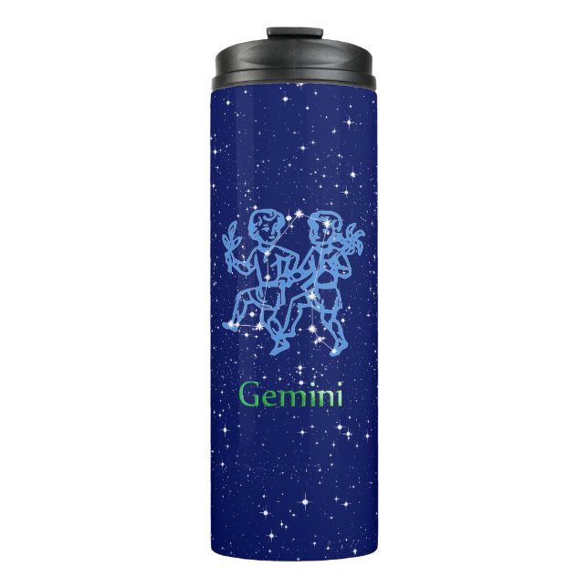 Bouteilles Isothermes Signe Gemini Constellation et Zodiaque avec étoile (Devant)