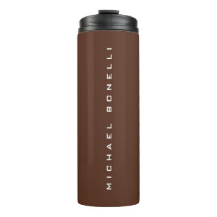 Bouteilles Isothermes Simple Brown minimaliste moderne  Votre nom