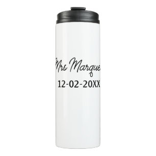 Bouteilles Isothermes simple monogramme minimaliste Mme M. nom date anné