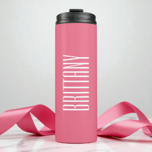 Bouteilles Isothermes Simple Pink Bridesmaid Nom personnalisé Minimal