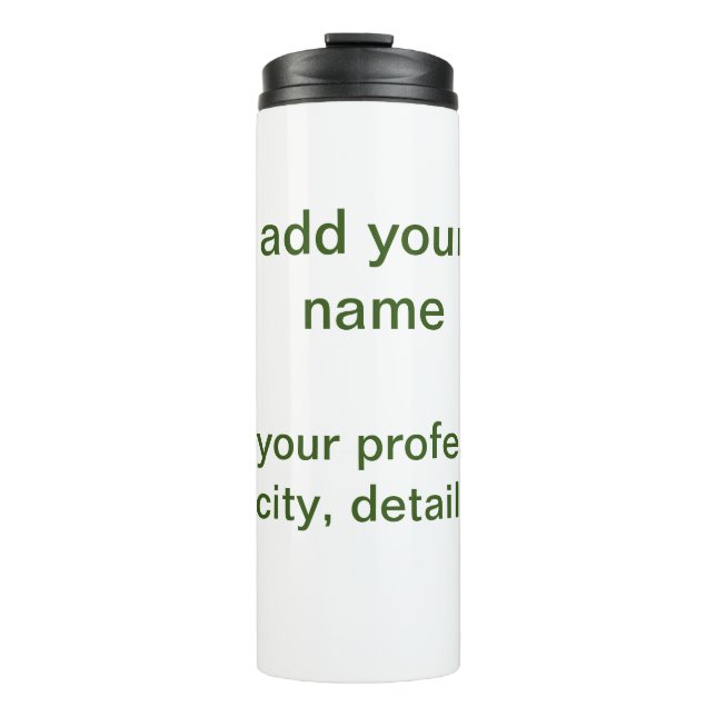 Bouteilles Isothermes Simple vert minimal ajouter votre nom de texte pho (Devant)