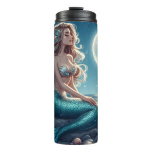 Bouteilles Isothermes Sirène sur la plage la nuit