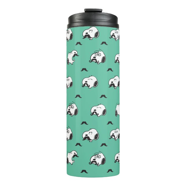 Bouteilles Isothermes Snoopy Moustaches et Motif Turquoise (Devant)