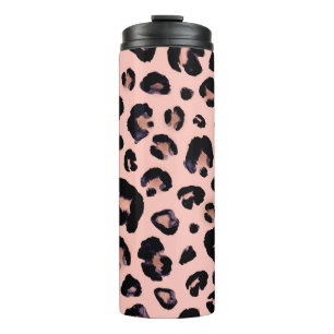 Bouteilles Isothermes Snow Leopard noir gris beige arrière - plan sans