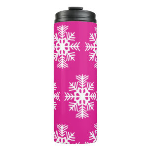 Bouteilles Isothermes Snowflakes rose vif Tumbler à café thermique