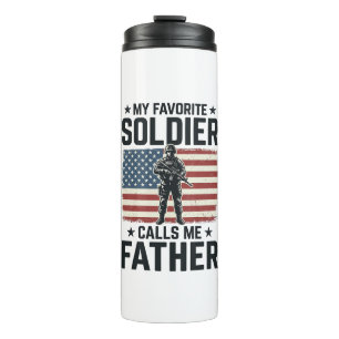 Bouteilles Isothermes Soldat Patriotique Père Chemise Vintage Vector Des