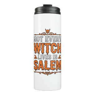 Bouteilles Isothermes Sorcière Vintage Salem Halloween Typographie Desig