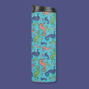 Bouteilles Isothermes Sous la mer - Cheval de mer et Motif de coque