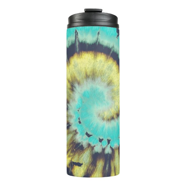 Bouteilles Isothermes Spirale turquoise : Grunge Hippie Texture. (Devant)