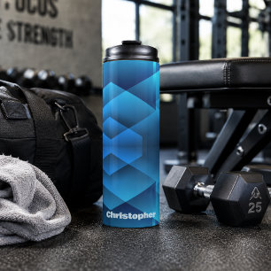 Bouteilles Isothermes Sports de nom géométrique bleu moderne