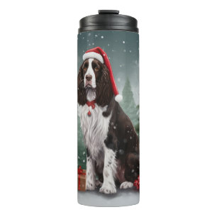 Bouteilles Isothermes Springer Spaniel Chien dans la neige Noël