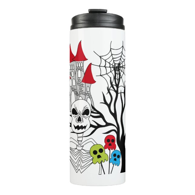 Bouteilles Isothermes squelette d'halloween (Devant)