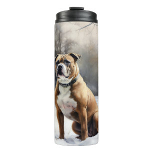 Bouteilles Isothermes Staffordshire Bull Terrier Laisser neiger Noël