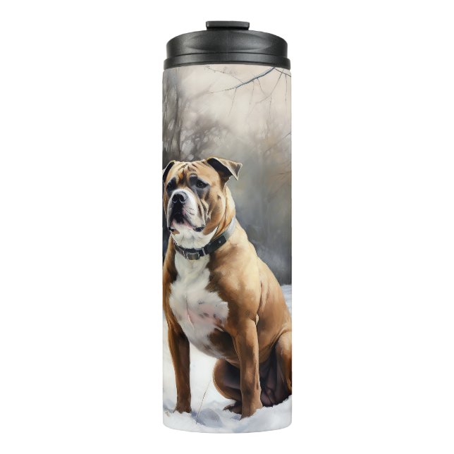 Bouteilles Isothermes Staffordshire Bull Terrier Laisser neiger Noël (Devant)
