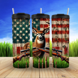 Bouteilles Isothermes Stag patriotique dans la nature rustique