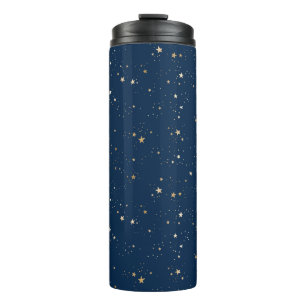 Bouteilles Isothermes Star d'or sur le Motif de nuit bleu
