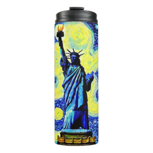 Bouteilles Isothermes Starry Night Statue De Liberty New York