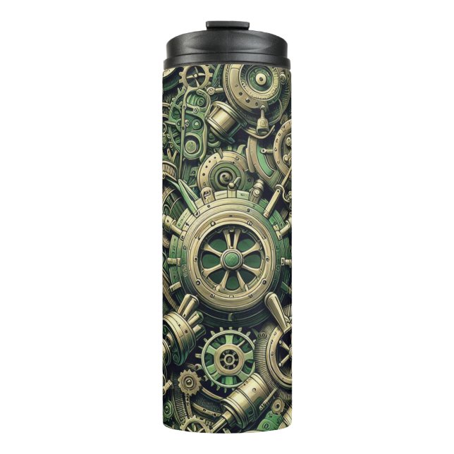 Bouteilles Isothermes Steampunk Industrial Green Clocwork Gears (Devant)