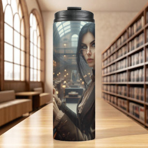 Bouteilles Isothermes Steampunk Vintage Victorian Lady Librairie