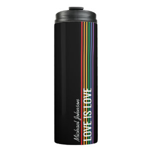 Bouteilles Isothermes Stripes arc-en-ciel personnalisées LGBT