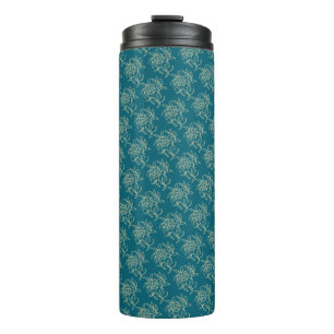 Bouteilles Isothermes Style ethnique Floral Mini-imprimé Beige sur Turqu