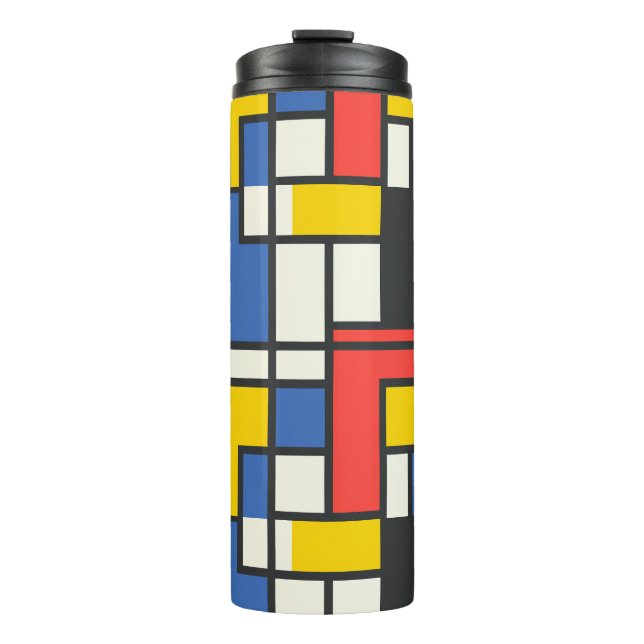 Bouteilles Isothermes Style Mondrian coloré Géométrique (Devant)