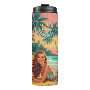 Bouteilles Isothermes Style Vintage Aloha de voyage hawaïen d'Hawaï