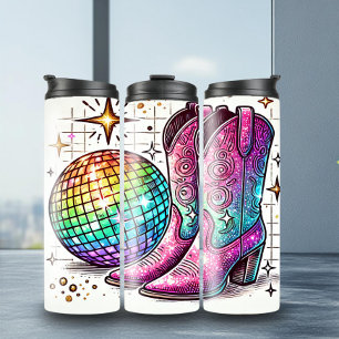 Bouteilles Isothermes Stylo Disco Ball Boots Cowboy Tumbler Thermal