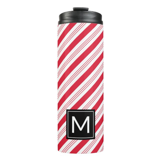 Bouteilles Isothermes Sucre de canne de menthe de Noël Tumbler thermique (Devant)