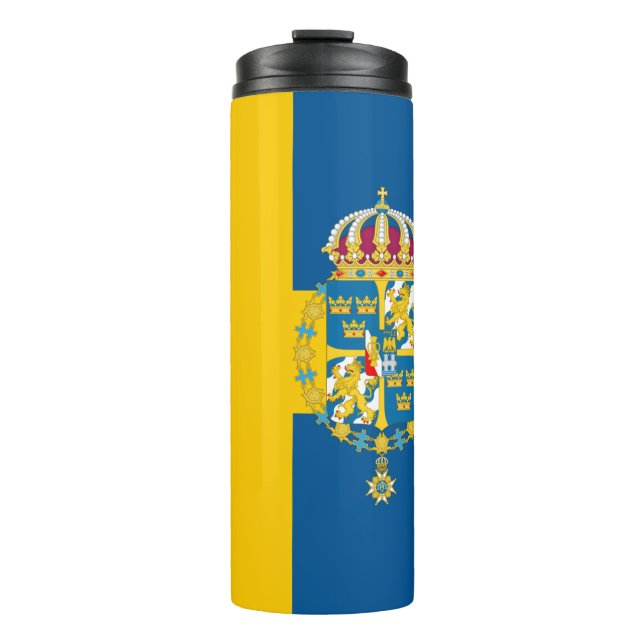 Bouteilles Isothermes Suède Travel Mug, drapeau patriotique suédois (Devant)