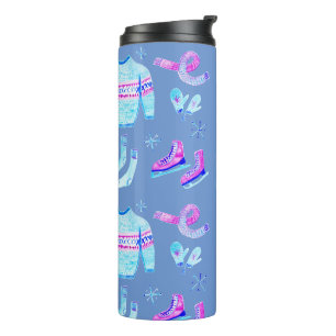 Bouteilles Isothermes Sweet Cosy Gear hiver Patinage sur glace Aquarelle