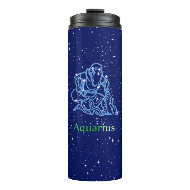 Bouteilles Isothermes Symbole Aquarius Constellation et Zodiaque avec ét (Devant)