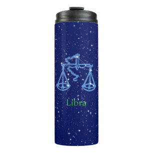 Bouteilles Isothermes Symbole Libra Constellation et Zodiac avec étoiles