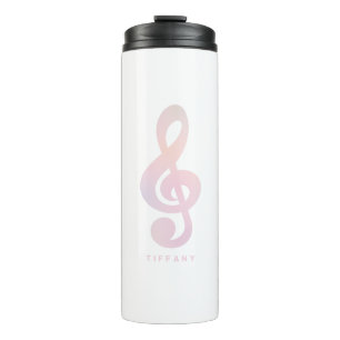 Bouteilles Isothermes Symbole musical rose Pastel Musique Art Monogramme