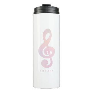 Bouteilles Isothermes Symbole musical rose Pastel Musique Art Monogramme