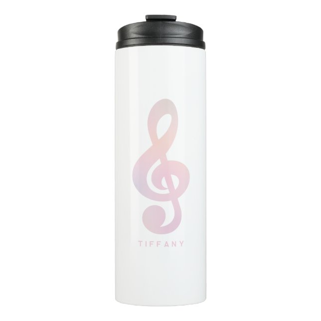 Bouteilles Isothermes Symbole musical rose Pastel Musique Art Monogramme (Devant)