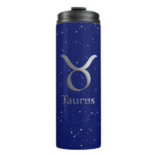 Bouteilles Isothermes Symbole zodiaque pour Taurus sur le bleu profond d