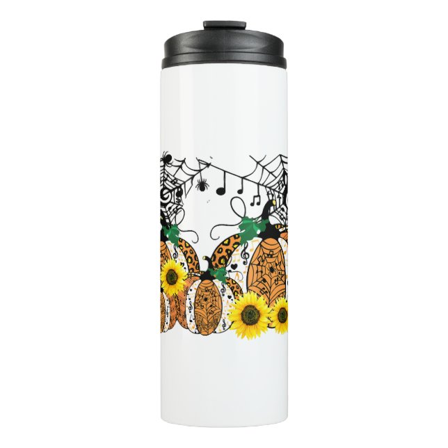 Bouteilles Isothermes Symboles de musique Citrouille d'Halloween (Devant)