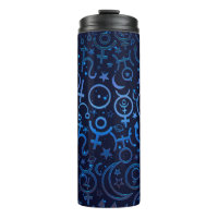 Symboles planétaires bleus Univers mystique Planèt