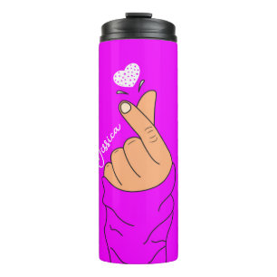 Bouteilles Isothermes Sympathique coréen Doigt Coeur Signer Amour Néon V