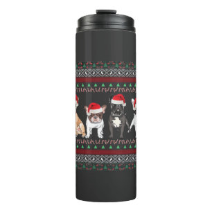 Bouteilles Isothermes T-shirt essentiel de Noël laid avec Bulldog França