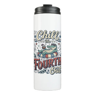 Bouteilles Isothermes T-shirt patriotique Chill The Fourth Out Alligator