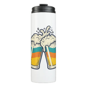 Bouteilles Isothermes T-shirt vectoriel de mug à bière arc-en-ciel vinta