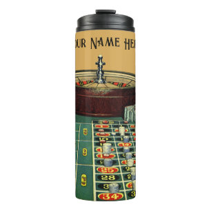 Bouteilles Isothermes Table de roulette vintage jeu de casino, jetons de
