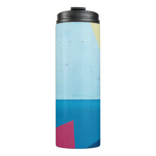 Bouteilles Isothermes Tableau abstrait bleu, rouge, rose et jaune