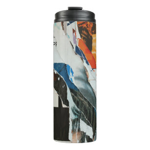 Bouteilles Isothermes Tableau abstrait noir blanc et orange